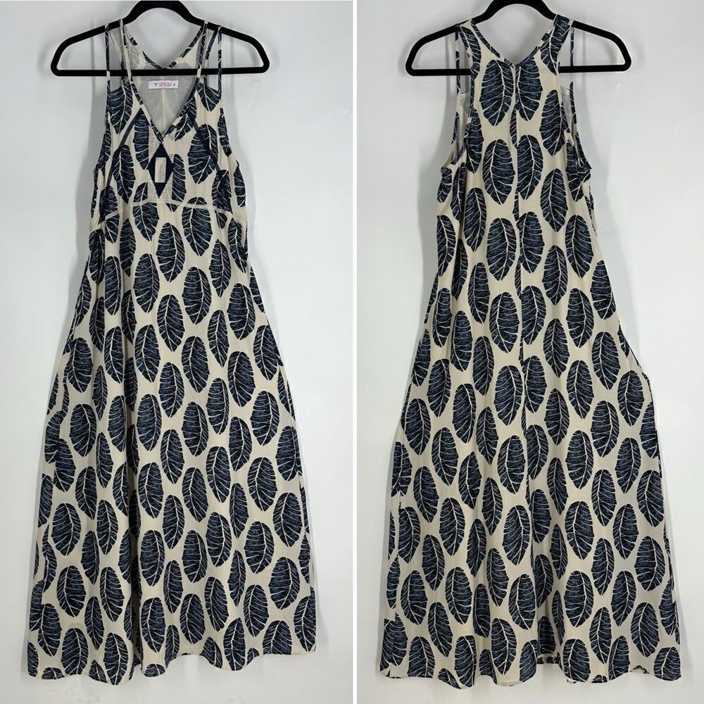 IZZY & LOLA Tropical Palm Leaf Print Maxi Dress Sz S